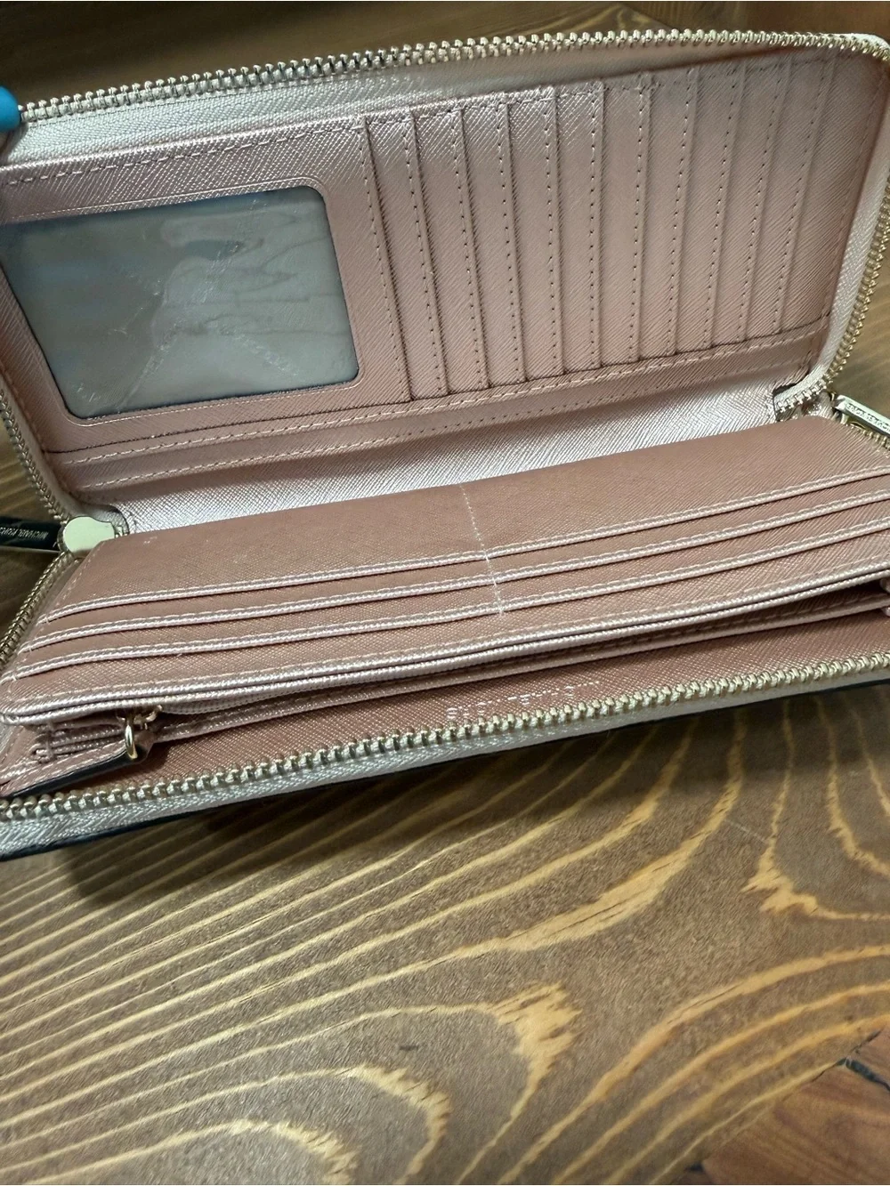 Michael Kors Leather Zip Wallet - Rose Taupe